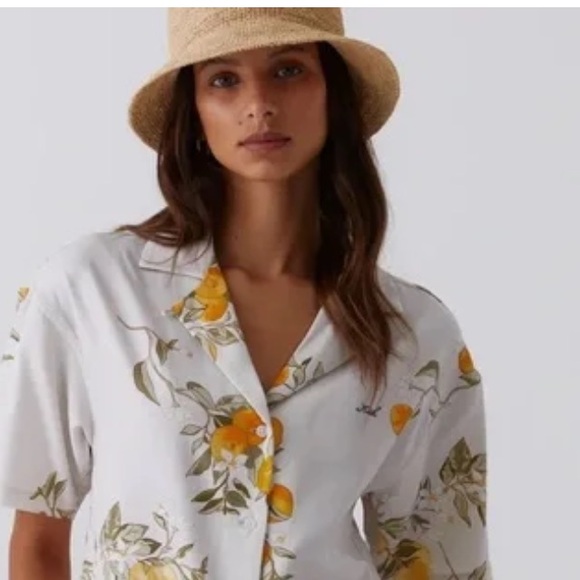 Kith Cream and Orange Floral  Shirt - Picture 2 of 9